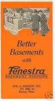 1930s Fenestra Basement Windows, Boston, Ad Brochure  