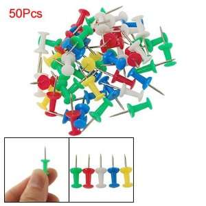   Five Color Plastic Head Metal Pin Thumbtack 50 in 1