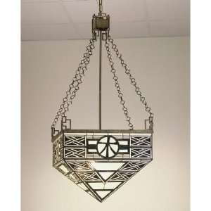 Exclusive By Meyda 21 Inch Sq Wood Symbol Inverted Pendant Ceiling 