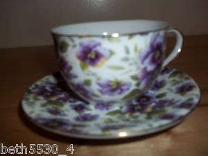 Dinnerware Cup and Saucer Baum Bros Formalities Pansy  