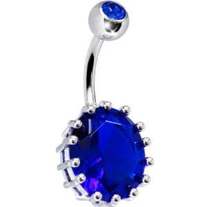  September 13mm Oval Solitaire Birthstone Belly Ring 
