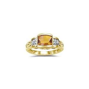  0.03 Cts Diamond & Citrine Womens Ring in 14K Yellow Gold 