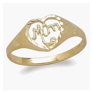  10K Gold Diamond cut Mothers Ring, Size 5 Jewelry