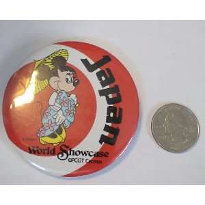  Disney World Vintage Epcot Button Japan Minnie Mouse 