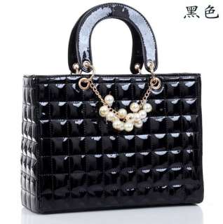 NEW Celebrity Lady Tote Grid PU Leather Clutch Shoulder Purse Handbag 