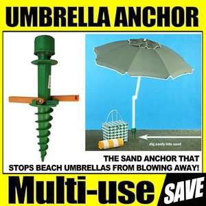 Umbrella Anchor Spiral Stake Beach Sand Stand Holder Beach Shade 