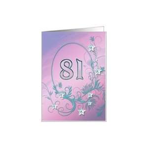    81st Birthday card with diamond stars effect Card Toys & Games