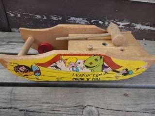 Old Beany and Cecil Leakin Lena Boat Hammer Pound N Pull Toy Pressman 