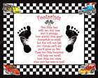 Race Car Theme Babys Footprints with Poem