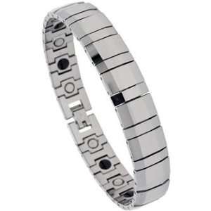 Tungsten Carbide Magnetic Therapy Bio Healing Mens Bracelet 8 High 