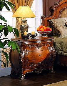 Mahogany Bombay 3 Drawer Nightstand Bedside Table  