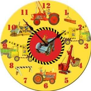  Dolce Mia Construction Trucks Nursery Wall Clock   Sew Vintage Baby