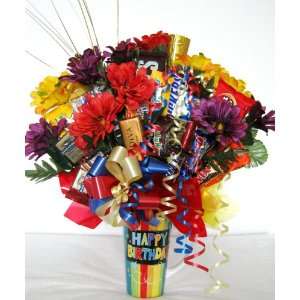 Happy Birthday Mug Candy Bouquet  Grocery & Gourmet Food