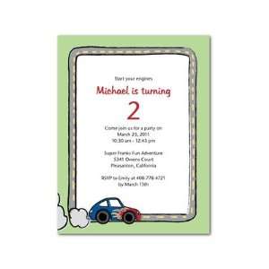 Birthday Party Invitations   Zooming Racecar By Sb Fine Moments