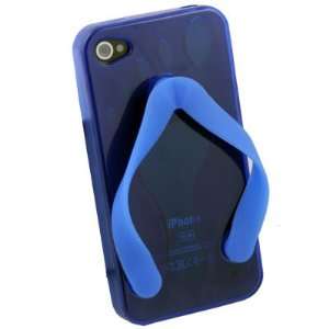  Cute Shoe Design Blue Color TPU Case For iPhone 4GS Cell 