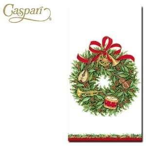  Caspari Paper Napkins 10270G Musical Wreath Guest Napkins 
