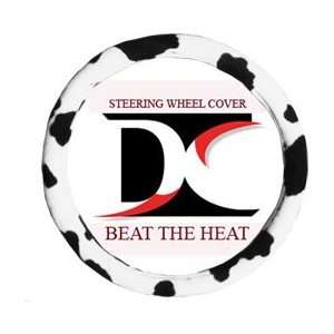  Black and white cow steering wheel cover Automotive