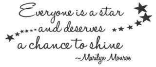   IS A STAR Vinyl Wall Quote Decal Home Decor Art Marilyn Monroe Quotes