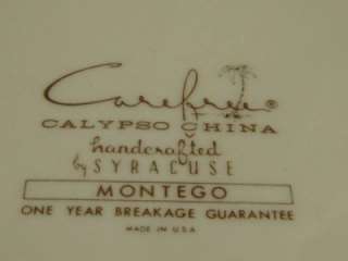 SYRACUSE CHINA CALYPSO MONTEGO 10 PLATE GREEN YELLOW  