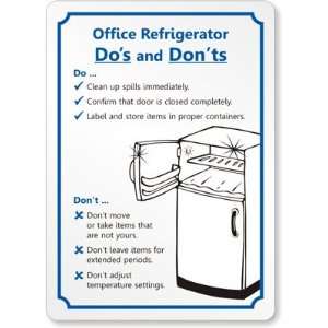   Office Refrigerator Dos and Donts   Sign, 14 x 10