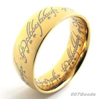 LORD OF THE RINGS LOTR UNISEX GOLD BLACK STAINLESS STEEL The One RING 