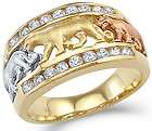 Ladies Solid 14k Yellow Gold Lion Cat Dog Animal Ring