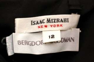 Isaac Mizrahi NY Bergdorf Goodman Black Cotton Velvet Spaghetti Strap 