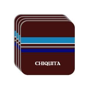 Personal Name Gift   CHIQUITA Set of 4 Mini Mousepad Coasters (blue 