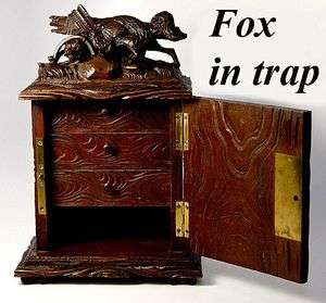   Black Forest Carved Fox, Jewelry Chest, Box, Animaler Style Fox  