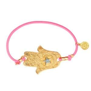  Hamsa with Star Pink Elastic Bracelet Jewelry