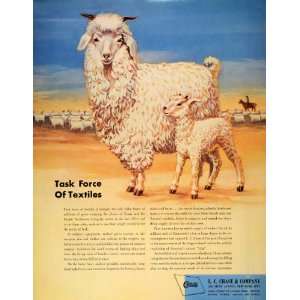  1942 Ad L C Chase Mohair Fleece Goats Sheep World War II 