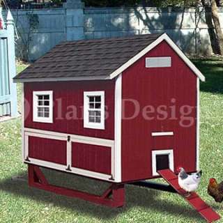 x6 Backyard Gable Chicken House / Coop Plans, 90406G  