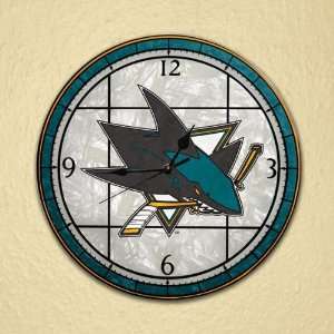  San Jose Sharks 12 in Glass Wall Clock