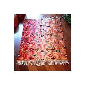  NOVICA Wool rug, Gaggle of Geese (4x5)