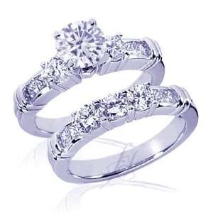 25 Ct Round 3 Stone Diamond Wedding Rings Channel Setting SI3 EGL 