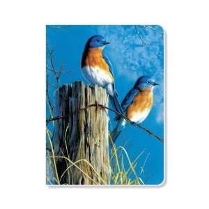  ECOeverywhere Blue Birds On Fence Sketchbook, 160 Pages, 5 