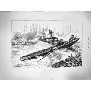  1878 River Thames Richmond Boat Shooting Weir Rapids
