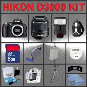  Nikon D3000 10.2MP Digital SLR Camera with 18 55mm f/3.5 5 