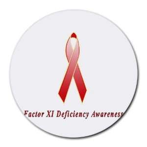  Factor XI Deficiency Awareness Ribbon Round Mouse Pad 