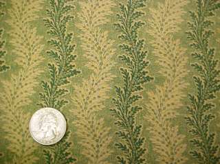 Floral Sea Plume Green on Tan Repro FQ Quilting Fabric  