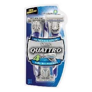   ]Schick Quattro For Men High Performance Disposable Razors  9 razors