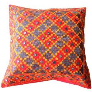   Embroidered Mirror Decorative Throw Pillow Cover   3