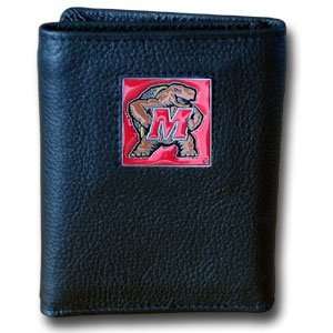  Terrapins Executive Leather Trifold Wallet   NCAA College Athletics 