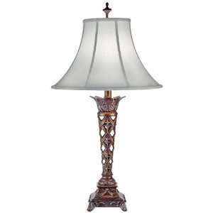  Amber Terrapin Lattice Column Table Lamp