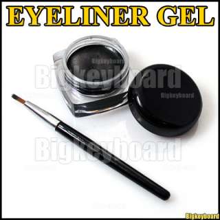 Black Waterproof Eye Liner Eyeliner Gel Makeup Brush  