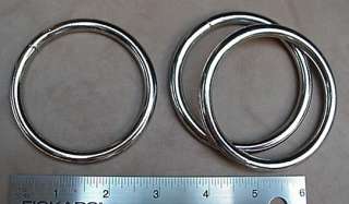 STEEL RINGS WELDED Nickel Plate 2 1/2 ID 12 pcs  