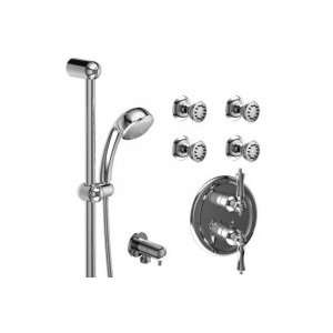   Thermostatic System with Hand Shower Rail and 4 Body Jets KIT 2GNLBN