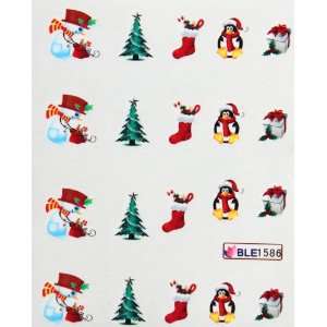 Deco Nail art water transfer hydroplaning nail stickers decals Snowman 