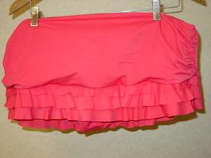   pink skirted ruffled swimsuit bathing suit bikini bottoms 20  