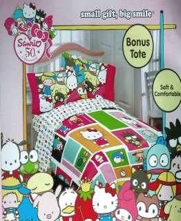 HELLO KITTY AND FRIENDS SANRIO TWIN COMFORTER SHEETS 4PC BEDDING SET 